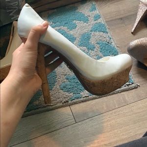 White wooded heels !